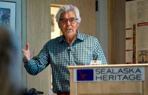 Haida Master Artist Robert Davidson gives a talk about his personal journey of discovery through Haida art and ceremony on Tuesday at the Soboleff Center as part of a lecture series to celebrate Native American Heritage Month. The series is sponsored by the Sealaska Heritage Institute.