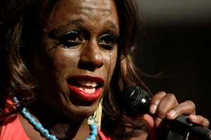 In this photo taken on Nov. 18, Sheeneneh Smith, a transgender woman, speaks after performing during a Trans Day of Remembrance program in New York.