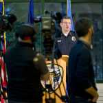 Juneau Police Chief Bryce Johnson speaks to reporters about the cause of death of Mayor Stephen "Greg" Fisk during a press conference at the Juneau Police Station on Wednesday. Local, state and national reporters were on hand for the report that Fisk died of natural causes.