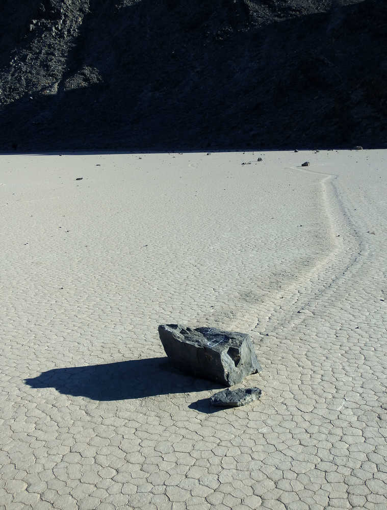 Sailing rocks at Racetrack Playa, Death Valley.