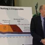 Gov. Bill Walker presents his fiscal year 2017 fiscal plan on Wednesday, Dec. 9, 2015 in Anchorage.