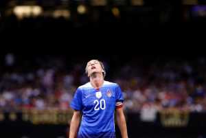 U.S. forward Abby Wambach reacts during the first half of an international friendly soccer match against China in New Orleans on Wednesday.