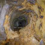 Deep inside the Main Haul Tunnel, huge sulfur veins crumble onto the tracks.