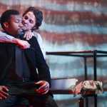 Sweeney Todd, played by Enrique Bravo, threatens Judge Turpin, played by Keith McCoy, during a rehearsal of the Perseverance Theatre's musical production of "Sweeney Todd: the Demon Barber of Fleet Street" in November.