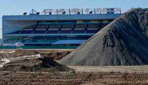 This Dec. 18 photo shows construction underway on the former Hollywood Park site in Ingewood, California, where St. Louis Rams owner Stan Kroenke proposes to build an NFL stadium.