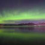 Northern lights and one shooting star light up the sky over the mainland as seen from Douglas Island the morning of 0ct. 5.