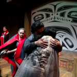 Actors Jane Lind, right, Frank Katasse, Erin Tripp, Leeta Gray and Erika Stone, left, rehearse for Perseverance Theatre's production of "Our Voices Will Be Heard" written by Vera Starbard.