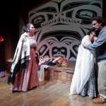 Actors Frank Katasse, right, Jane Lind, Erin Tripp, Leeta Gray and Erika Stone, left, rehearse for Perseverance Theatre's production of "Our Voices Will Be Heard" written by Vera Starbard.