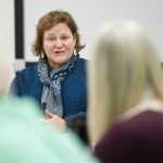 District 1 canidate Barbara Sheinberg is interviewed by Assembly members at City Hall on Monday.
