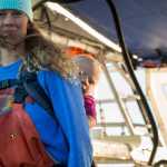 Lexi Fish Hackett and her daughter, Isla, on board their boat, the F/V Myriad. Photo by Ash Adams.