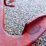Curved anchor and speckled stones, AJ dock.