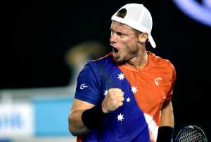 Lleyton Hewitt of Australia gestures during his second round match against David Ferrer of Spain at the Australian Open on Thursday in Melbourne.