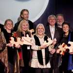 The winners of the 2016 Governor's Awards for the Arts & Hunanities pose with Lt. Gov. Byron Mallott at the Juneau Arts & Culture Center in Juneau on Jan. 28, 2016. From left: Patrick Garley, Nancy DeCherney, Sandy Harper, Marc Swanson, Lucy Ahvaiyak Richards, Lt. Gov. Byron Mallott, Steve Henrikson, June Rogers and Vicki Soboleff.