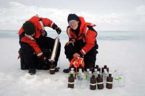 Zach Brown, pictured at work in the Arctic, will this evening talk about Arctic sea ice changes and their implications at the Mendenhall Glacier Visitor Center's Fireside Lecture.