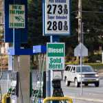 Gasoline prices have fallen under $3 in Juneau. The automatic pump at Fishermen's Bend in Auke Bay, pictured here Friday, have the lowest prices in town.