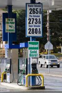 Gasoline prices have fallen under $3 in Juneau. The automatic pump at Fishermen's Bend in Auke Bay, pictured here Friday, have the lowest prices in town.