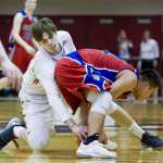 Juneau-Douglas' Bryce Swofford, left, attempts to steal the ball against Sitka's Mar Jovani Francis at JDHS on Thursday. JDHS won 71-60.