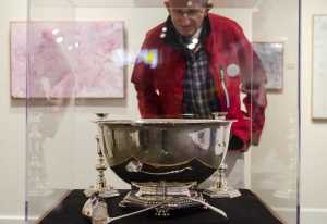 First part of the U.S.S Presentation Silver Set, hosted by the Mendenhall Flying Lions and the Friends of the Juneau-Douglas City Museum Sunday afternoon.