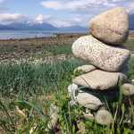 A cobble pile sculpture on the beach end of Point Bridget trail. (Photo by Eric Olsen)