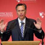 Former Republican presidential candidate Mitt Romney weighs in on the Republican presidential race during a speech at the University of Utah on Thursday in Salt Lake City.