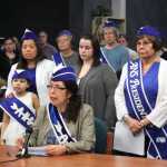 Freda Westman, representing the Alaska Native Sisterhood, spoke in support of making the Tlingit Culture, Language & Literacy program an essential budget item during Tuesday night's Juneau School Board meeting.