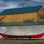 The Jibba, a dugout canoe carved by Wayne Price, outside Yaakw Kahidi, where carvers are working now and where Huna Indian Association tribal administrator and CEO Bob Starbard said he hopes people will be carving dugout canoes for years to come.