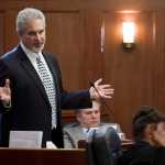 Sen. Pete Kelly, R-Anchorage, argues in favor of passing the state's operating budget at the Capitol on Monday.