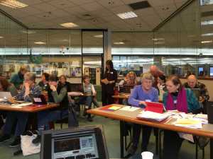 Gastineau Genealogical Society meeting at the library.