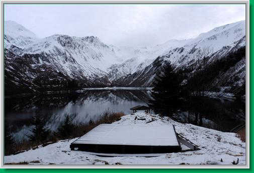 It's winter again at Salmon Creek reservoir.