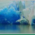 Sapphire blue at the toe of the glacier after a very recent calving.