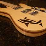 A custom guitar handmade by George Gress whose work will be on display all month at The Canvas.