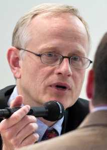 Juneau Superior Court Judge Philip Pallenberg speaks to attorney in court during a trial in 2013. Pallenberg is one of four being considered for a position on the Alaska Supreme Court.