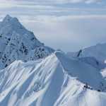 Competitors in the Freeride World Tour's stop in Haines gather at the top of a ridge at the end of March. Photo by Jeremy Bernard.