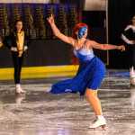 Grace Walli, center, portrays the X-Men character Mystique while performing during the Juneau Skating Club's "Heroes and Villains" show at Treadwell Arena on Saturday.