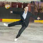 Katie McKenna starts her performance as mild-mannered reporter Clark Kent during the Juneau Skating Club's "Heroes and Villains" show at Treadwell Arena on Saturday.