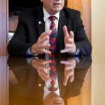 Gov. Bill Walker speaks during an interview in his Capitol office on Wednesday.