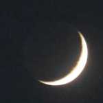 The crescent moon waxes on April 9. Photo by Denise Carroll.