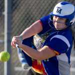 Senior Taylor Beardslee takes batting practice during practice for the Thunder Mountain High School softball team on Tuesday.