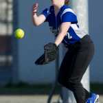 Senior Tracy Brurassa fields a ball during practice for the Thunder Mountain High School softball team on Tuesday.