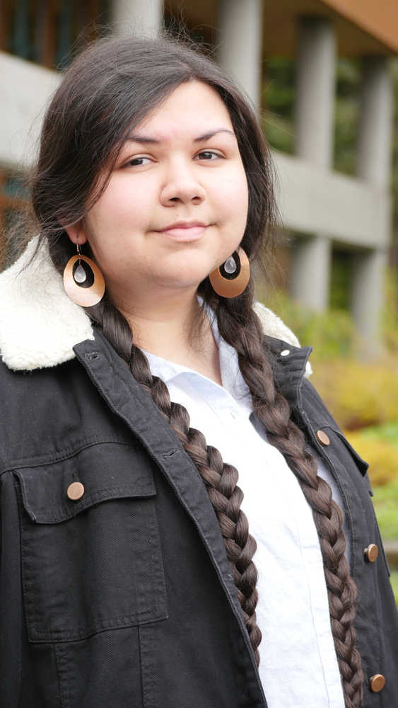 Outstanding graduate Aandax̱ltín Stephanie Tripp graduated with her Bachelor of Liberal Arts, in Alaska Native studies and languages.
