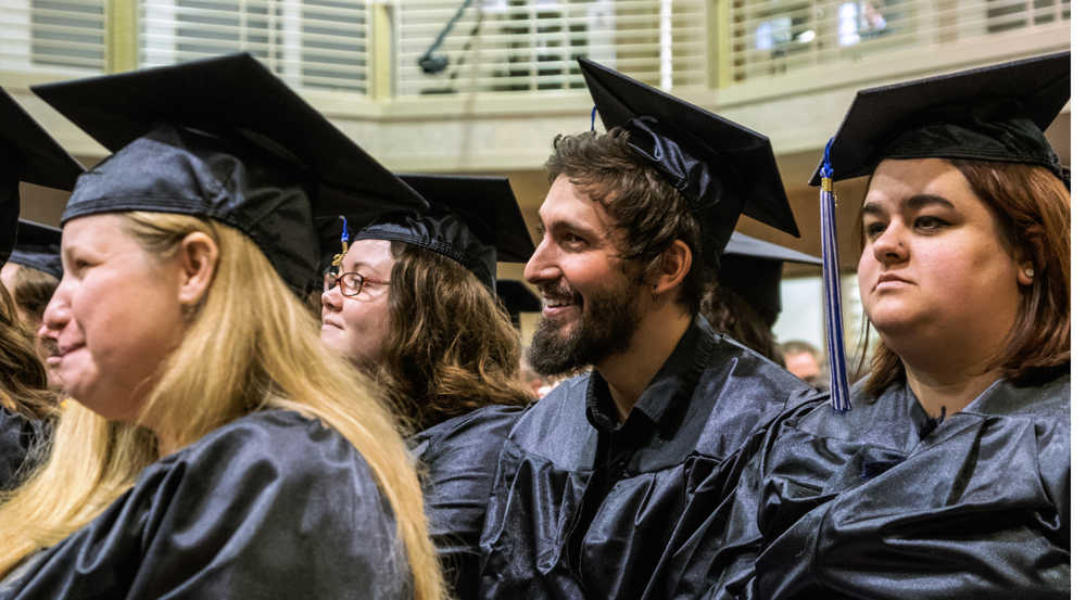 Emotions fly as the University of Alaska Southeast 2016 commencement ceremony gets under way.