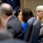 Rep. Cathy Muñoz, R-Juneau, listens to debate on the crime bill during the House's floor session in the Terry Miller Building on Thursday.