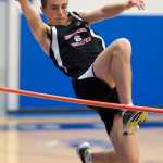 Juneau-Douglas' Noah Machakos competes in the boys high jump during the Capital Invitational Field & Track Meet at Thunder Mountain High School on Friday.