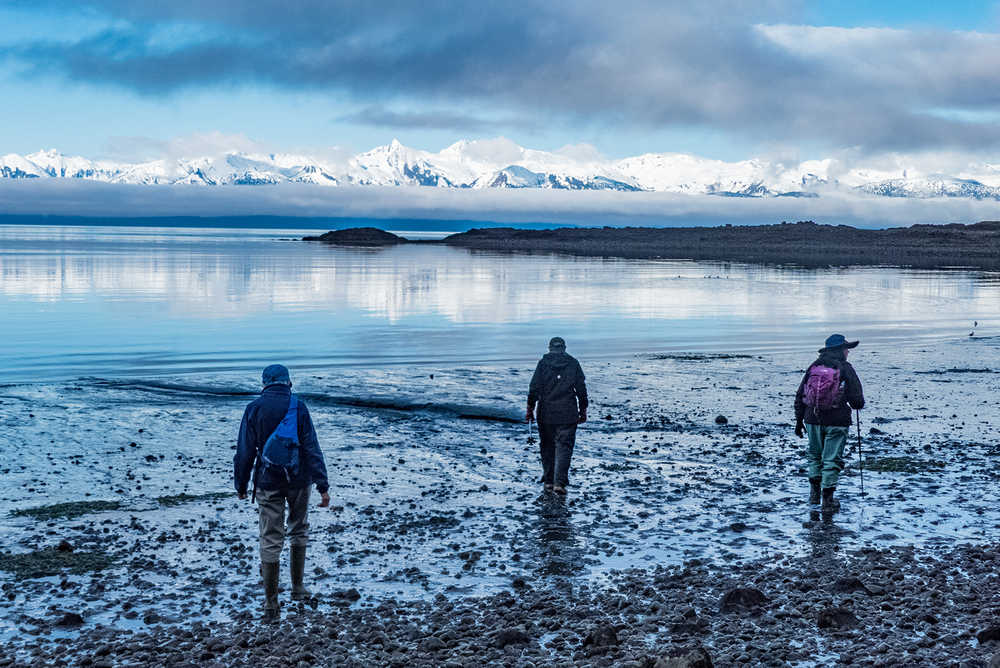 Tidepoolers head out to explore at Sunshine Cove.