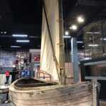 This Bristol Bay double-ender is a lightweight single-sail, (or 14-foot oar-powered) two-man salmon fishing boat first used on the Sacramento River in 1869 (or 1884 depending on sources), the Columbia River, and on up the coast to Bristol Bay until motors were allowed in 1951. A "monkey boat" towed a gaggle of these 30-foot-long, 10-foot wide boats to the fishing grounds, where two fishermen fished in cantankerous weather and moody seas with canvas slung across the bow for protection. Hand-over-hand, they hauled in their 450-foot gill net, picked out the sockeye (redfish), and dumped them-up to 2,500 a day-in the center of the boat. It was a tough, dangerous job, with reports of up to 100 fishermen dying in a year. Photos courtesy of the Alaska State Library, Archives, and Museum.