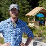 Michael Truex built the timber frame shelter behind him in less than 10 days, after waiting for April's storms to pass, for Southeast's smallest city's 40th anniversary.