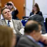 Sen. Mike Dunleavy, R-Wasilla, listens to debate on an amendment to the oil and gas tax credits bill during the 121st day of the legislative session on Wednesday.