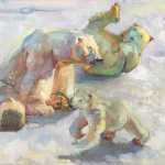 A painting by Juneau Artists Gallery June featured artist Lue Isaac.