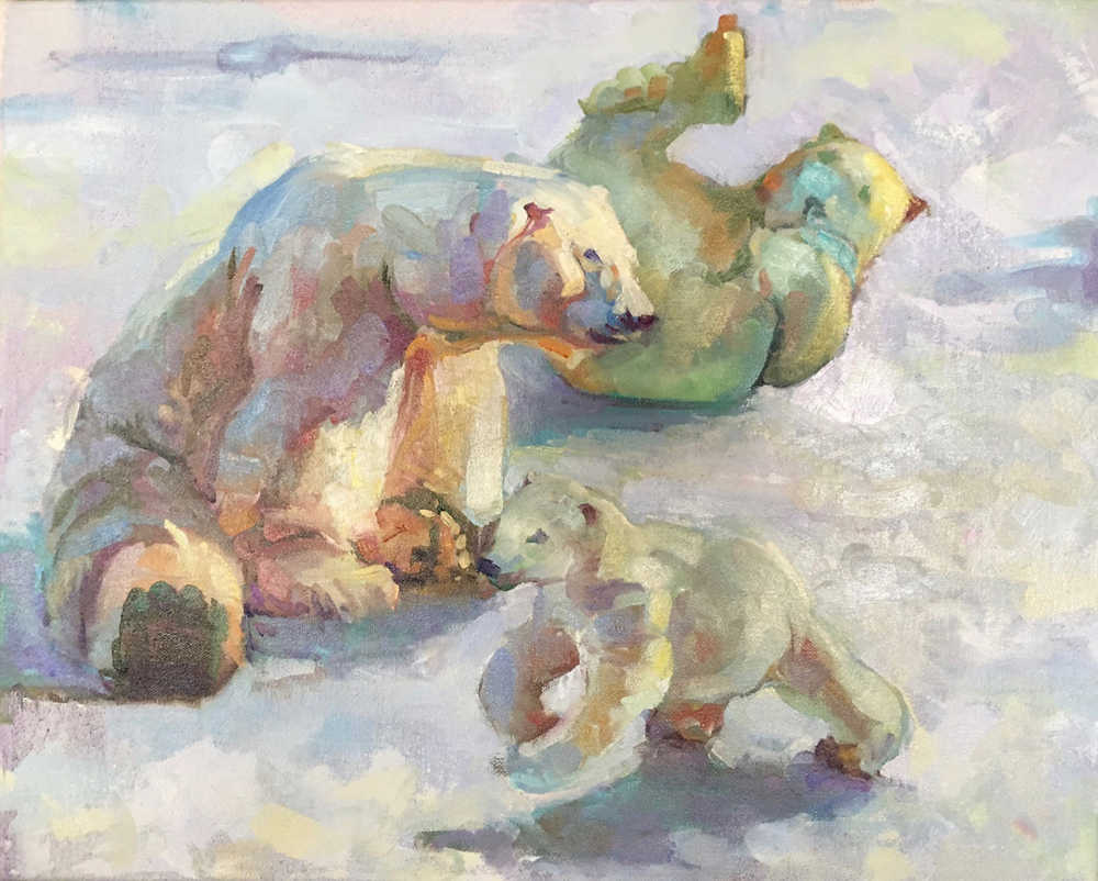 A painting by Juneau Artists Gallery June featured artist Lue Isaac.