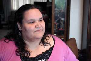 Alaska Native playwright Vera Starbard wrote "Our Voices Will Be Heard," a story about a community's reaction to child sexual abuse. She sits at her grandparents' house in Juneau on Friday afternoon.